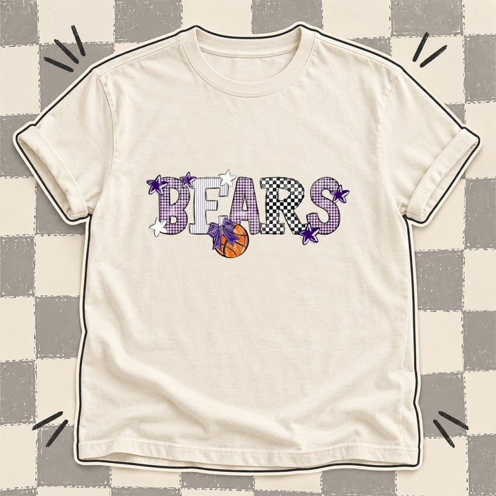 Bears Purple Mixed Doodle Basketball Mascots – Mascot Colors DTF transfer mockup