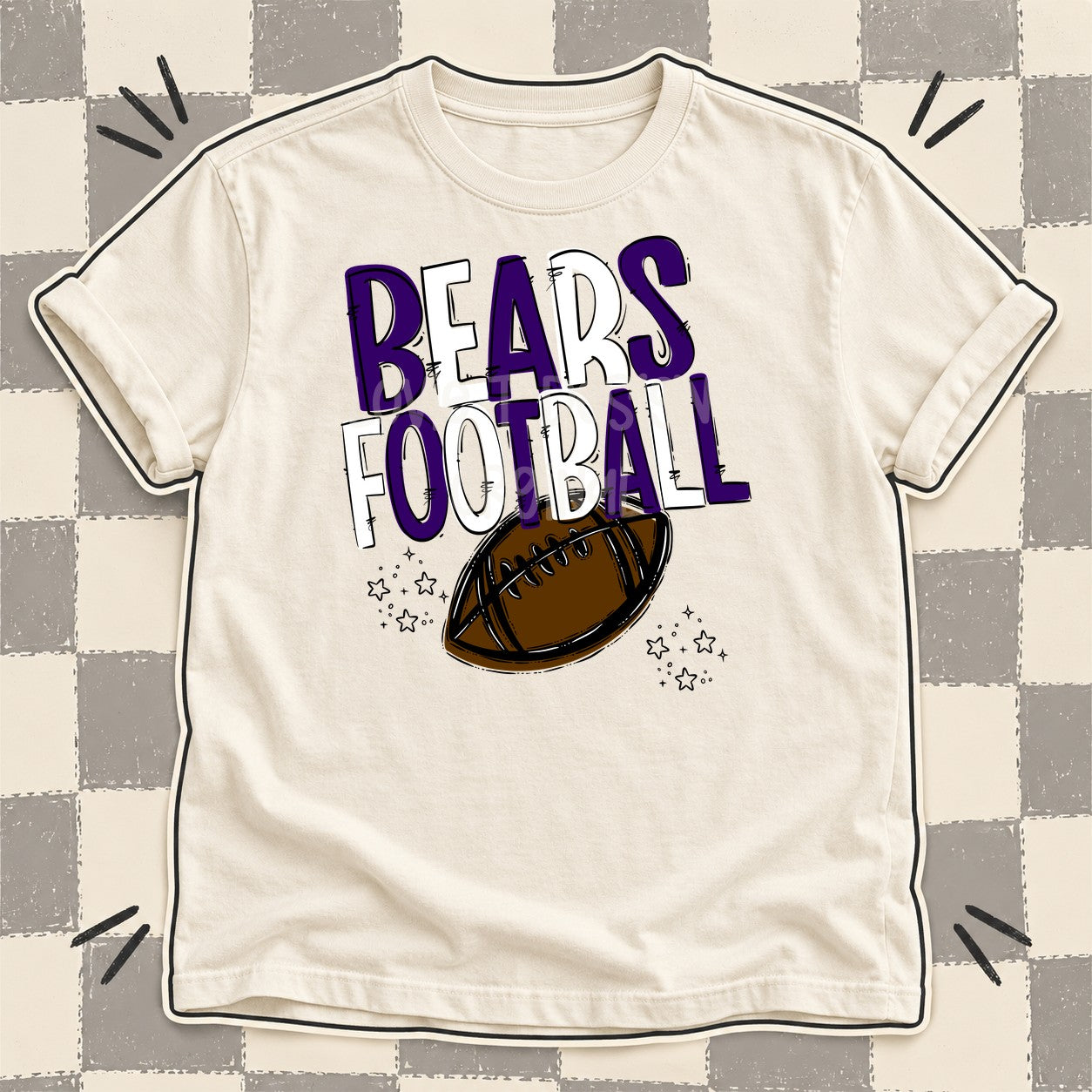 Team Go Football Mascots Bears Purple White design