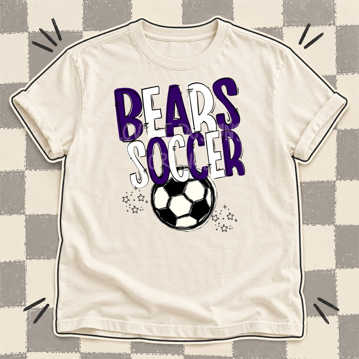 Team Go Soccer Mascots Bears Purple White design