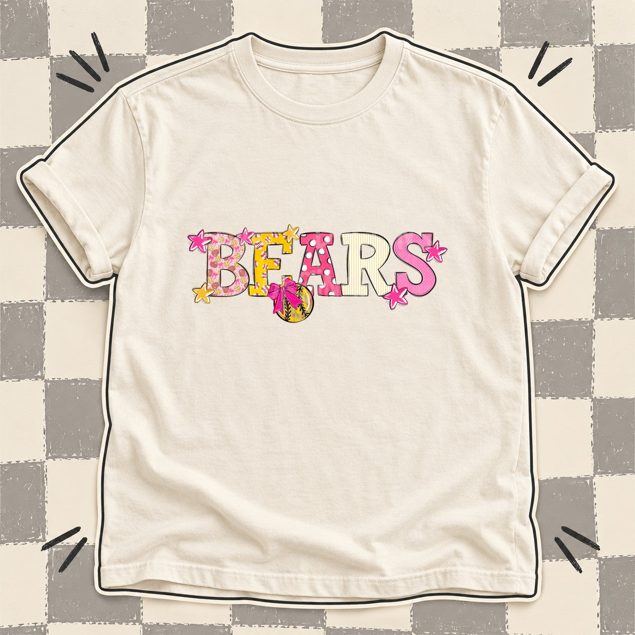 Mixed Doodle Softball Mascots – Sweet Softball Bears design