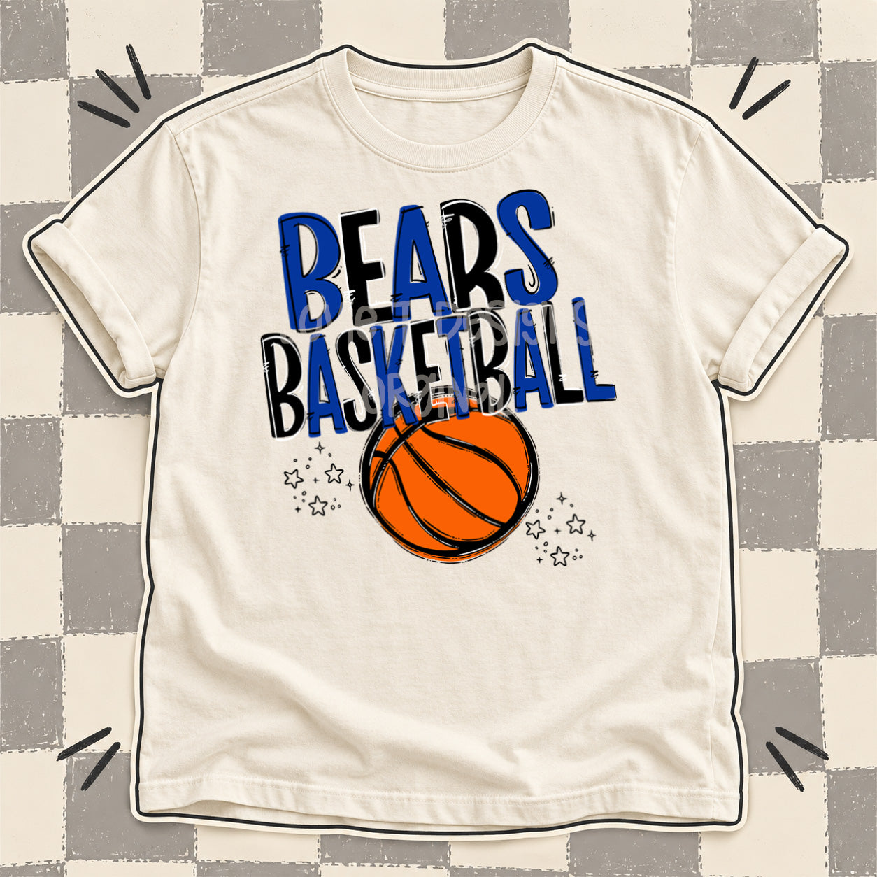Team Go Basketball Mascots Bears Royal Blue Black design