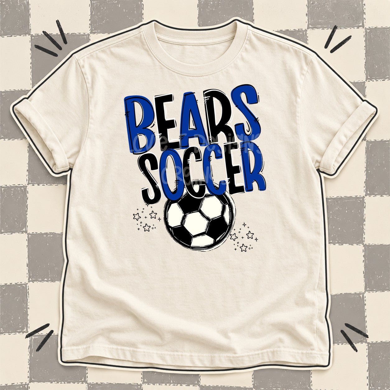Team Go Soccer Mascots Bears Royal Blue Black design