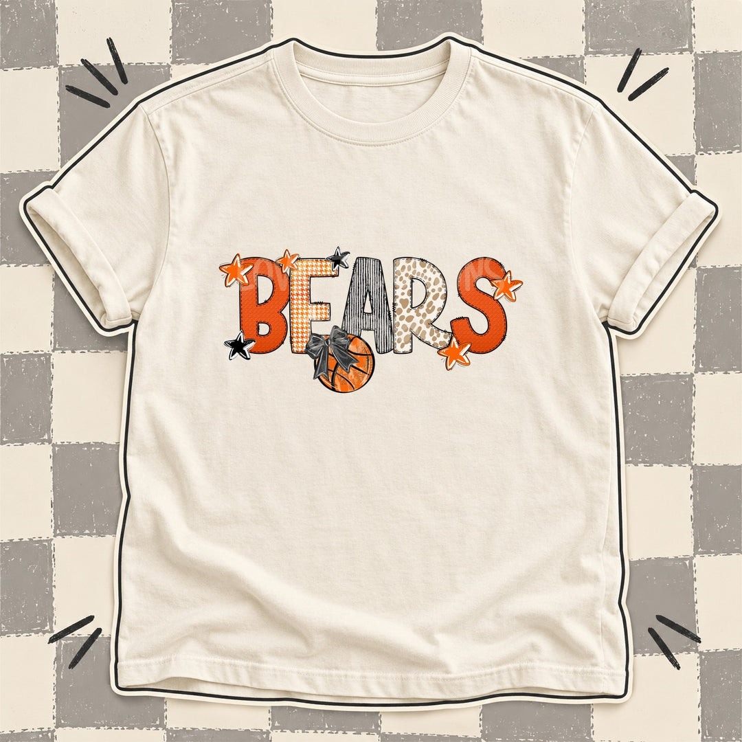 Bears Mixed Doodle Basketball Mascots – Hoops Houndstooth DTF transfer mockup