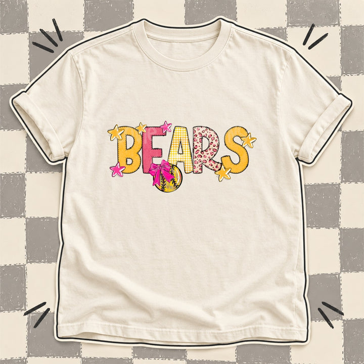 Bears Mixed Doodle Softball Mascots – Stitched Softball DTF transfer mockup