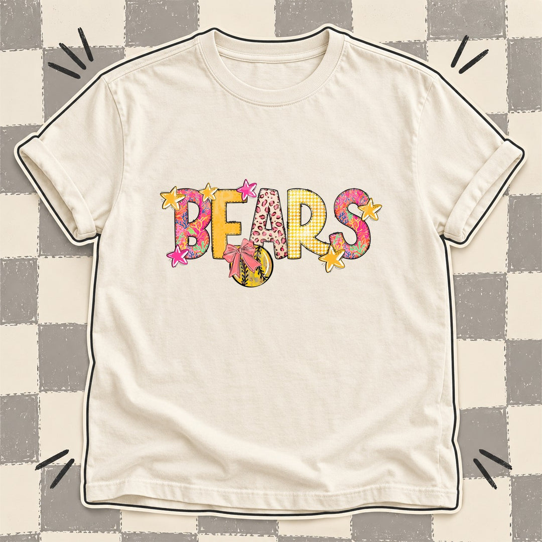 Bears Mixed Doodle Softball Mascots – Softball Brights DTF transfer mockup