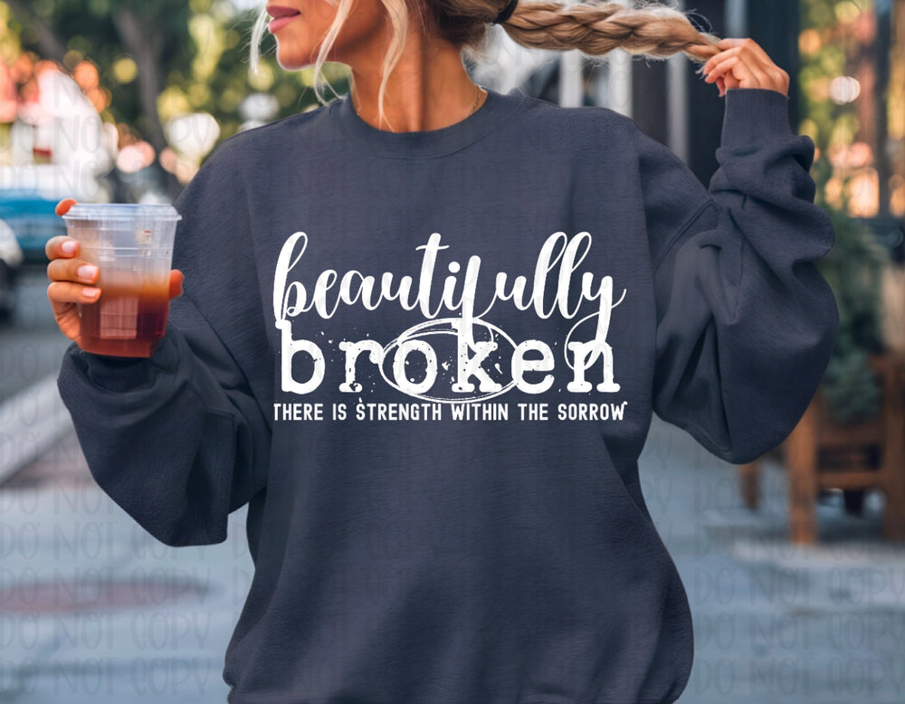 Beautifully Broken White DTF transfer design – image 1
