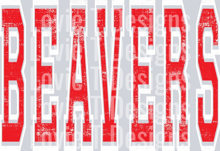 BEAVERS RED AND WHITE VARSITY STYLE