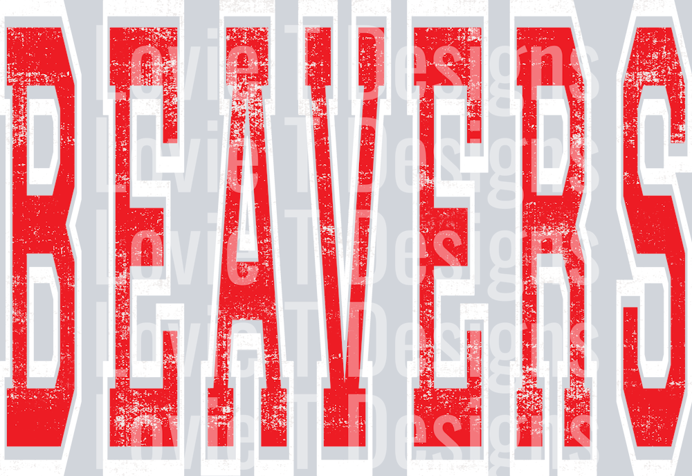 BEAVERS RED AND WHITE VARSITY STYLE