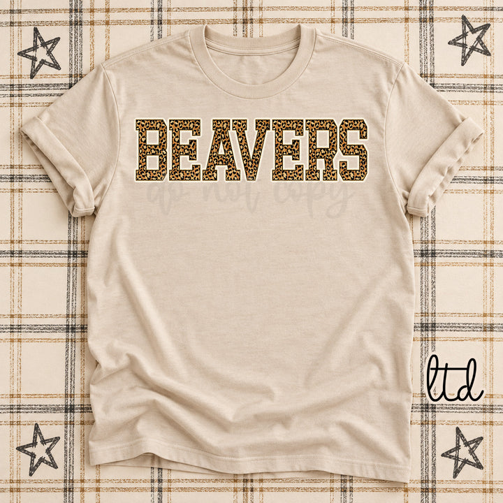 Beavers Dark Leopard Mascots DTF transfer