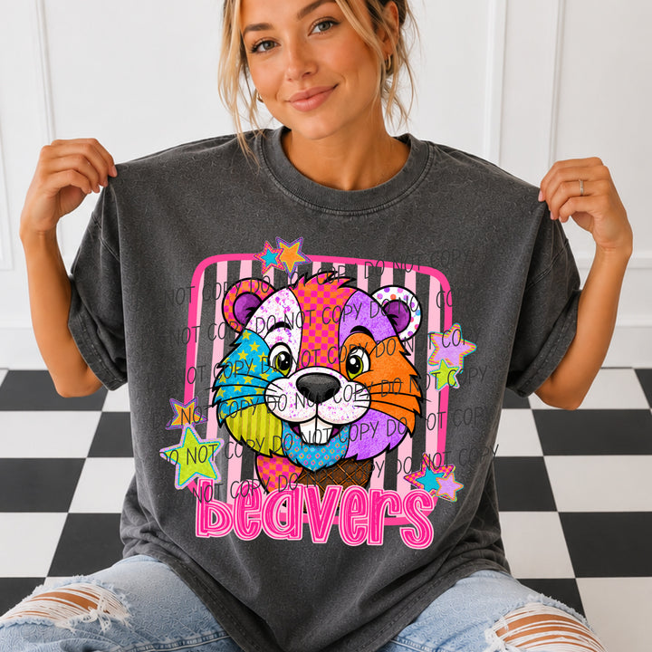 Beavers Funky Fresh mascot DTF transfer