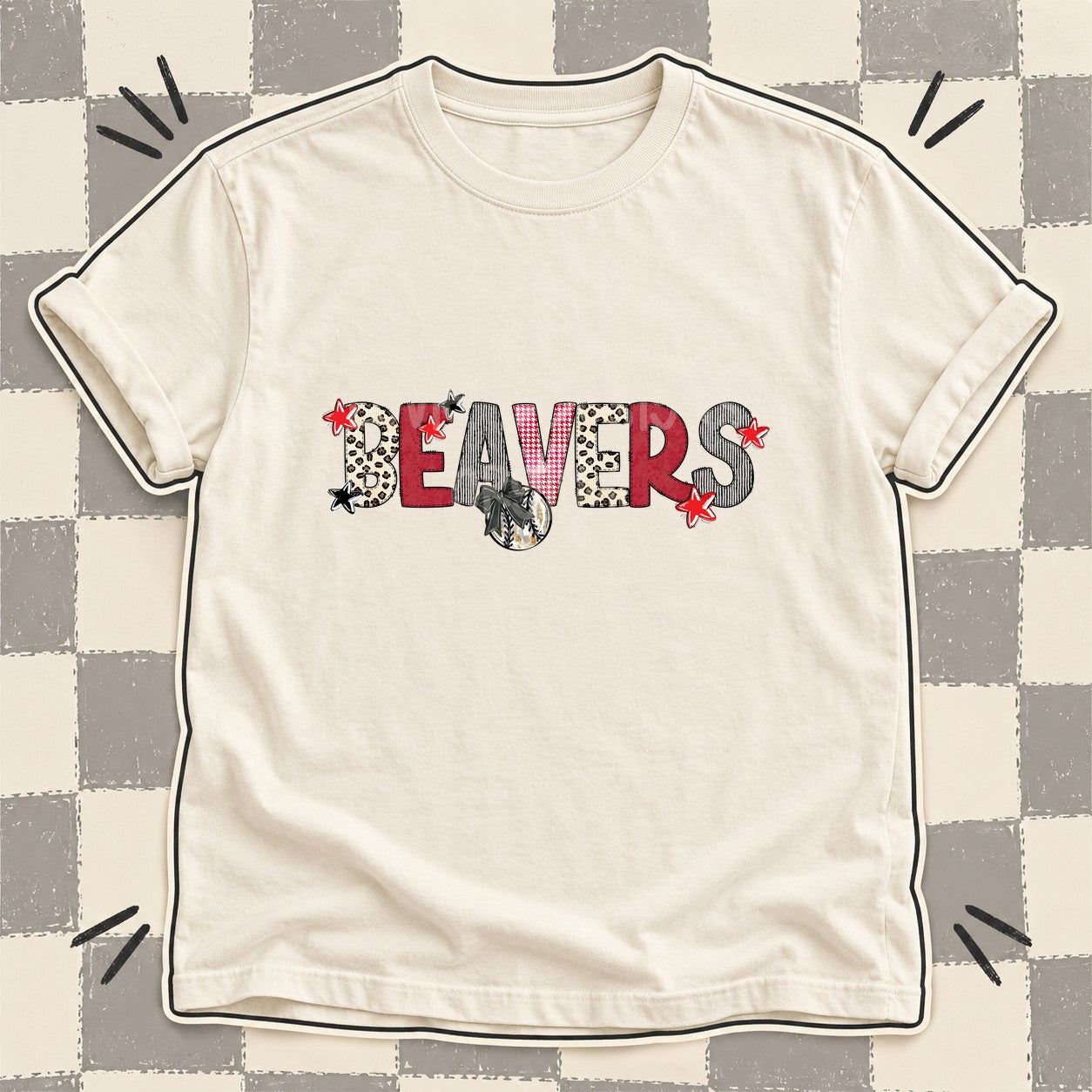 Mixed Doodle Baseball Mascots – Stitched Ballpark Beavers design