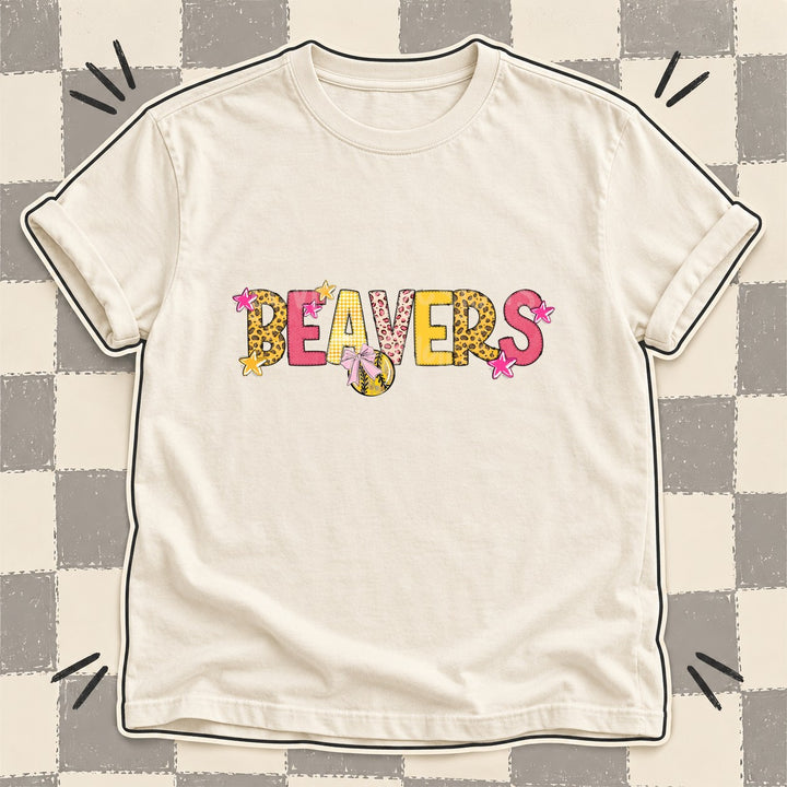 Beavers Mixed Doodle Softball Mascots – Sunshine Leopard DTF transfer mockup