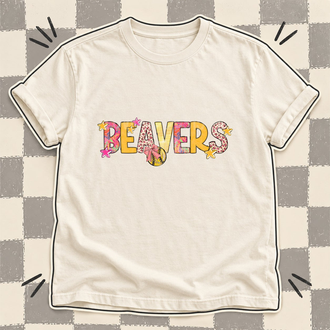 Beavers Mixed Doodle Softball Mascots – Softball Brights DTF transfer mockup