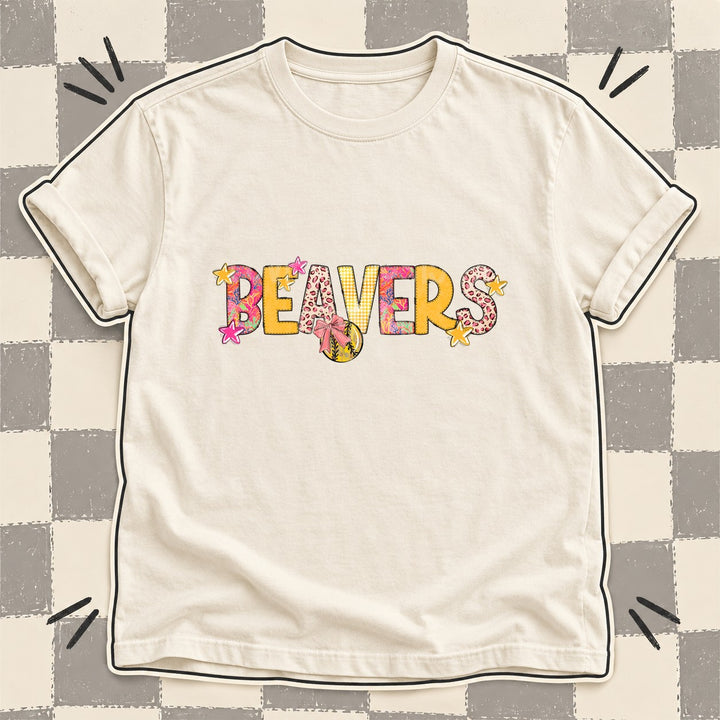 Beavers Mixed Doodle Softball Mascots – Softball Brights DTF transfer mockup