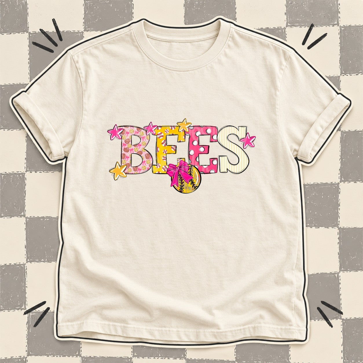 Mixed Doodle Softball Mascots – Sweet Softball Bees design