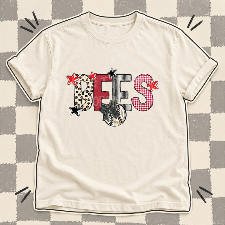 Bees Mixed Doodle Baseball Mascots – Stitched Ballpark DTF transfer mockup
