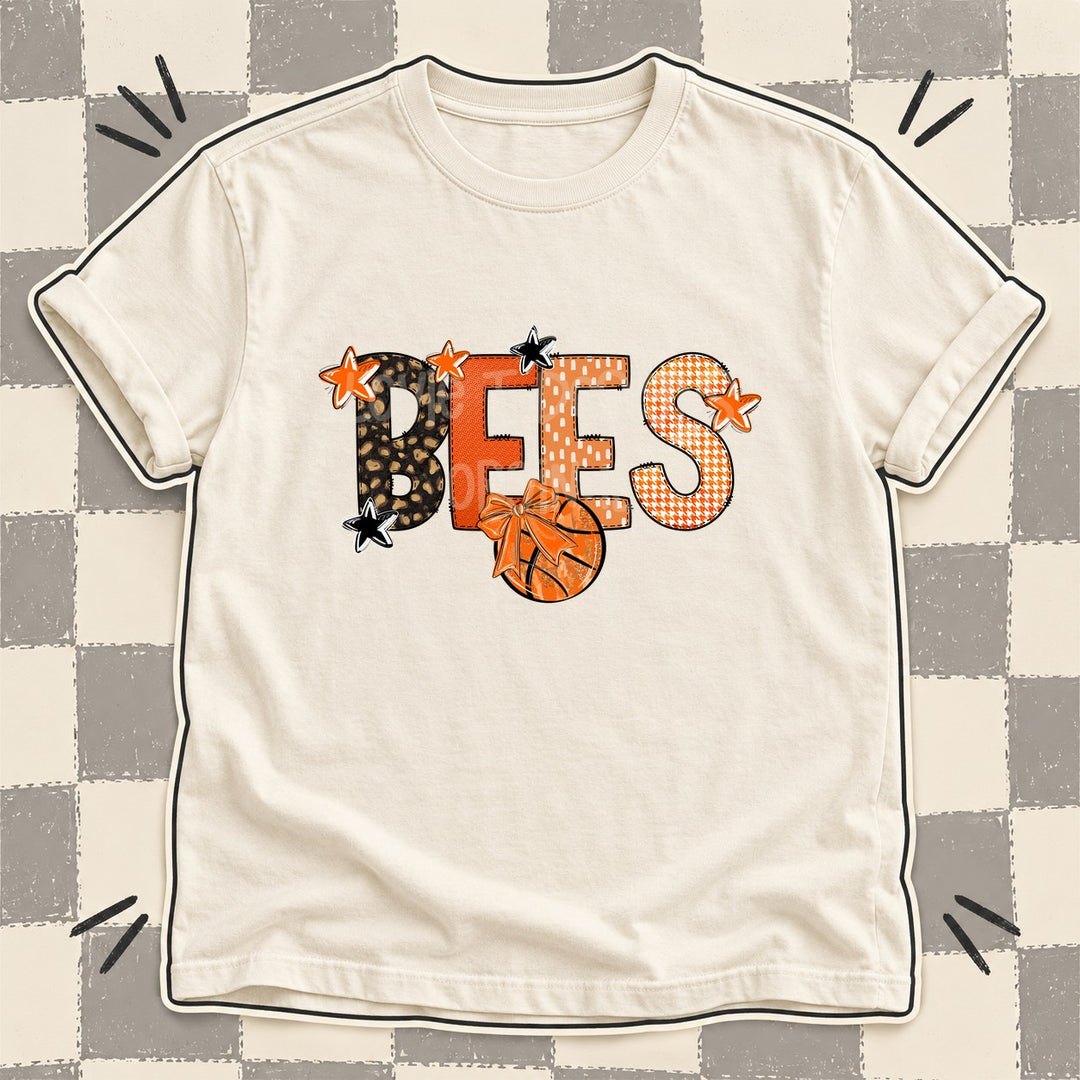 Bees Mixed Doodle Basketball Mascots – Leopard Court DTF transfer mockup