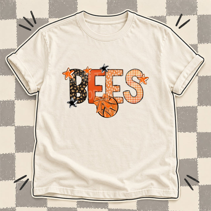 Bees Mixed Doodle Basketball Mascots – Leopard Court DTF transfer mockup