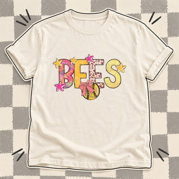 Bees Mixed Doodle Softball Mascots – Softball Brights DTF transfer mockup