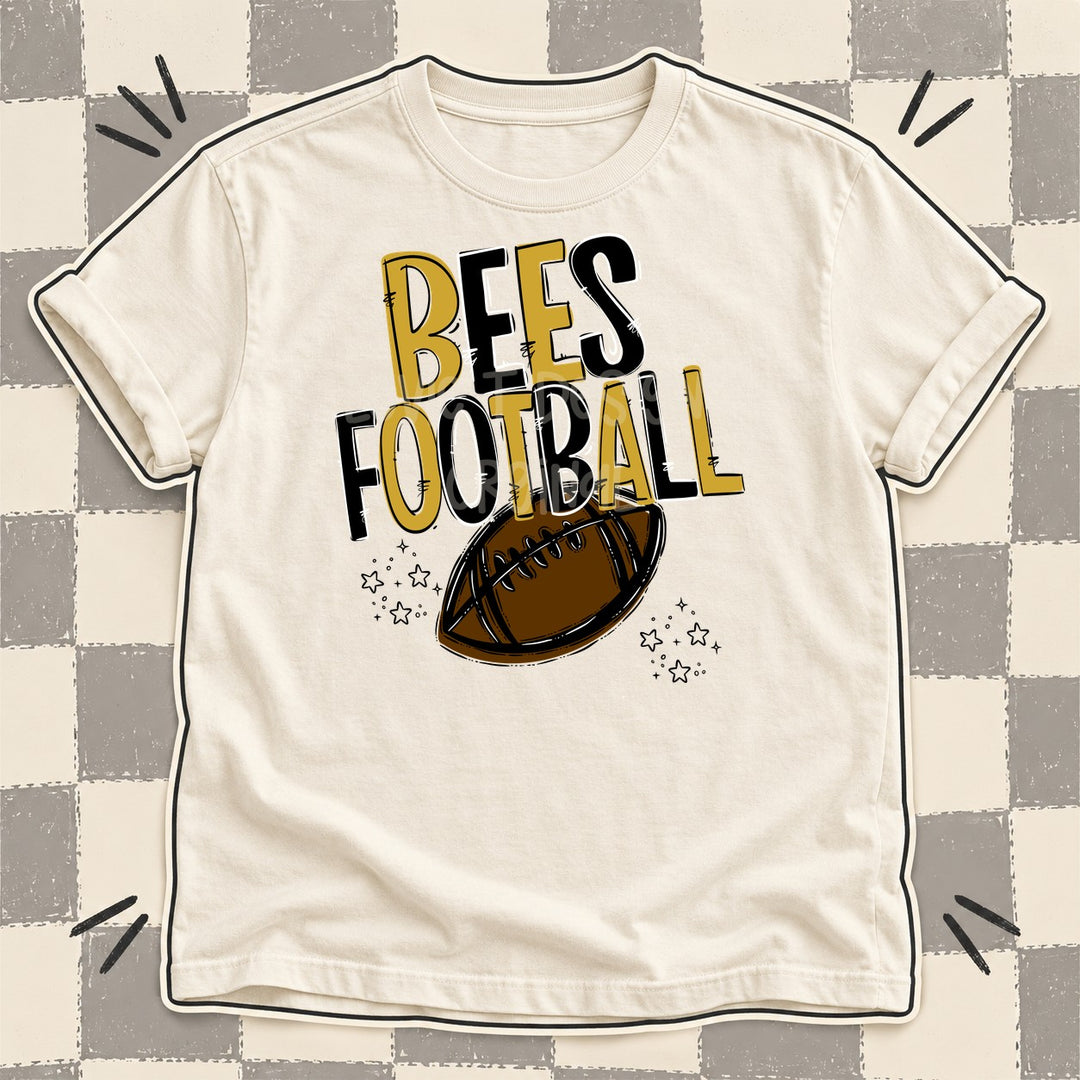 Bees Vegas Gold Black Team Go Football Mascots DTF transfer mockup