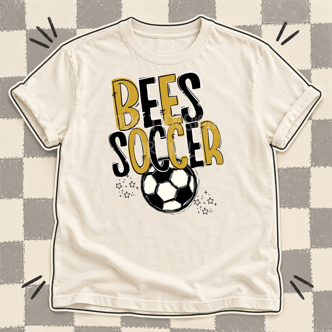 Bees Vegas Gold Black Team Go Soccer Mascots DTF transfer mockup