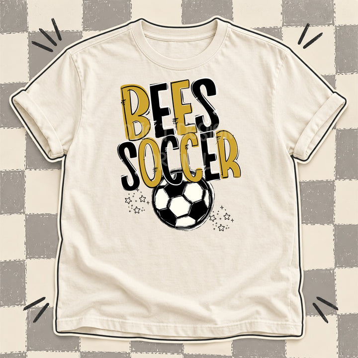 Bees Vegas Gold Black Team Go Soccer Mascots DTF transfer mockup