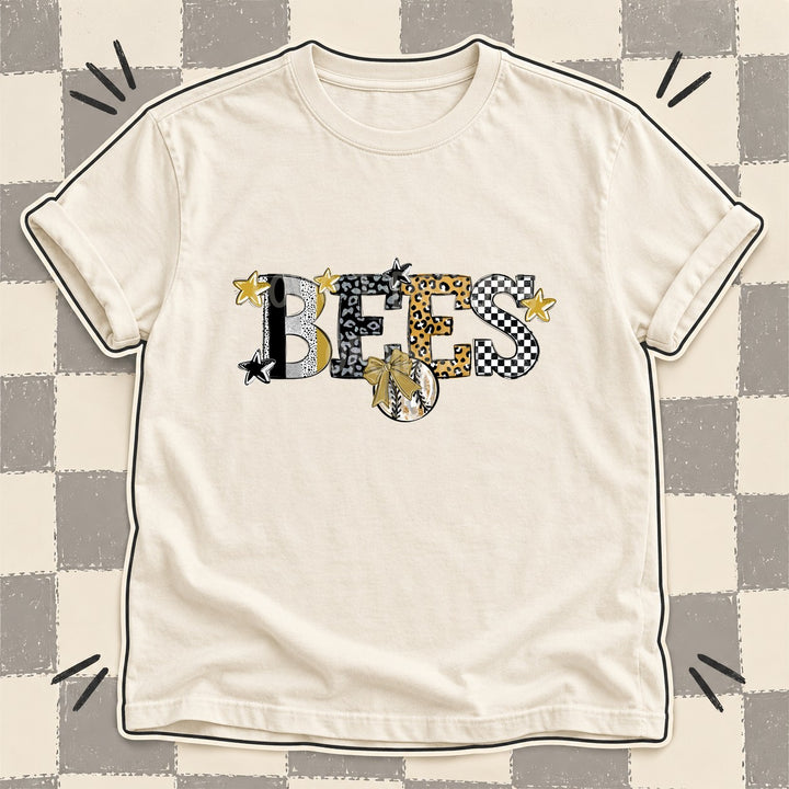 Bees Vegas Gold Black White Mixed Doodle Baseball Mascots – Mascot Colors DTF transfer mockup