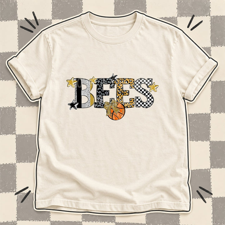 Bees Vegas Gold Black White Mixed Doodle Basketball Mascots – Mascot Colors DTF transfer mockup