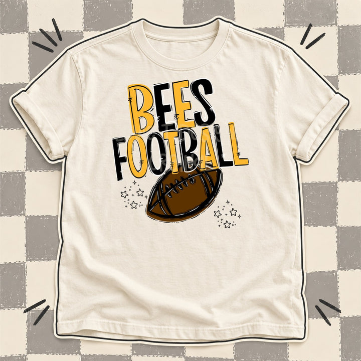 Bees Yellow Gold Black Team Go Football Mascots DTF transfer mockup
