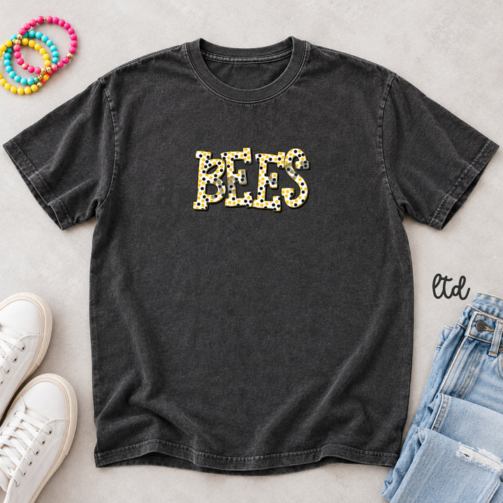 Bees Yellow Gold Black Polka Dot Mascots DTF transfer mockup