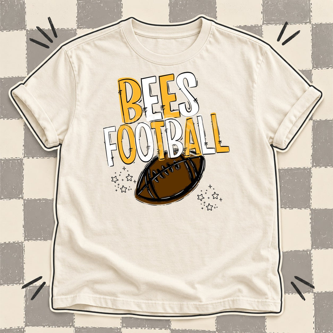 Bees Yellow Gold White Team Go Football Mascots DTF transfer mockup