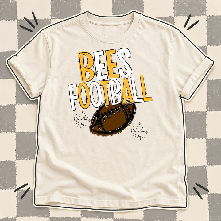 Bees Yellow Gold White Team Go Football Mascots DTF transfer mockup