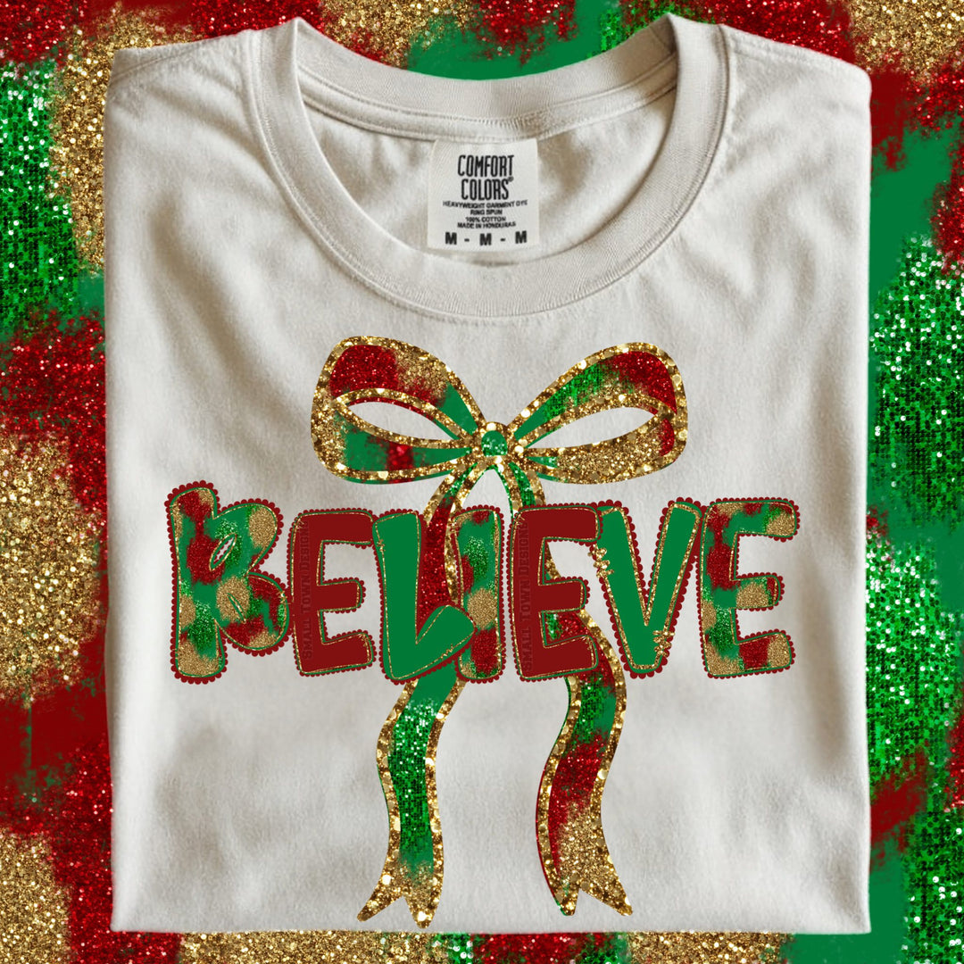 BELIEVE CHRISTMAS BOW