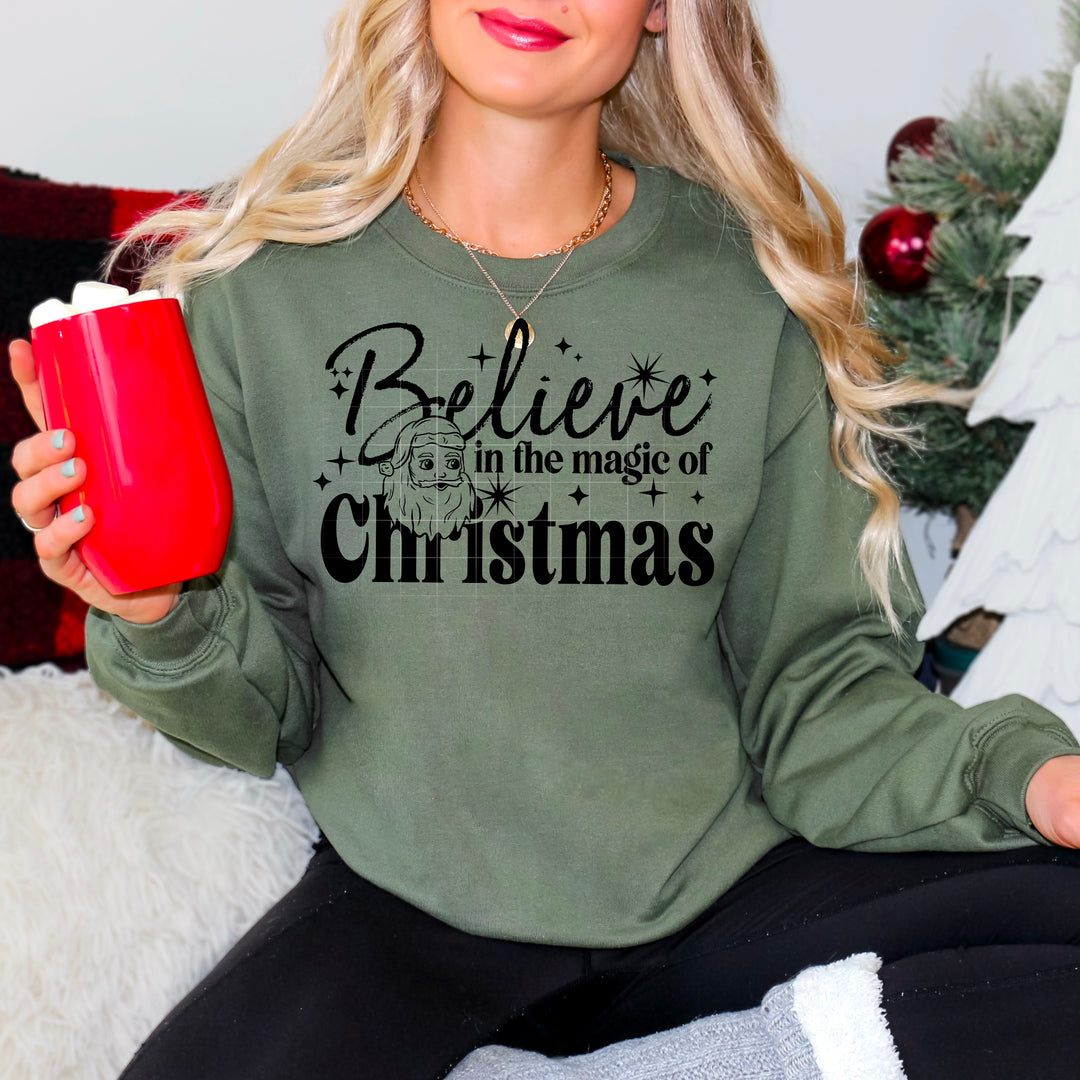 Believe in the Magic of Christmas Single Color Black DTF transfer design – image 1