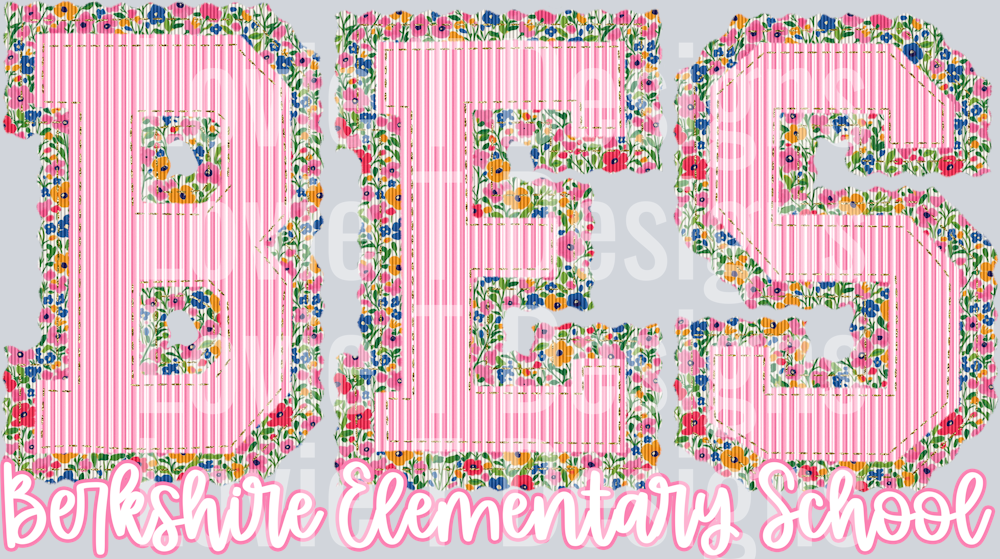 BES Berkshire Elementary School Pink Prepster Floral