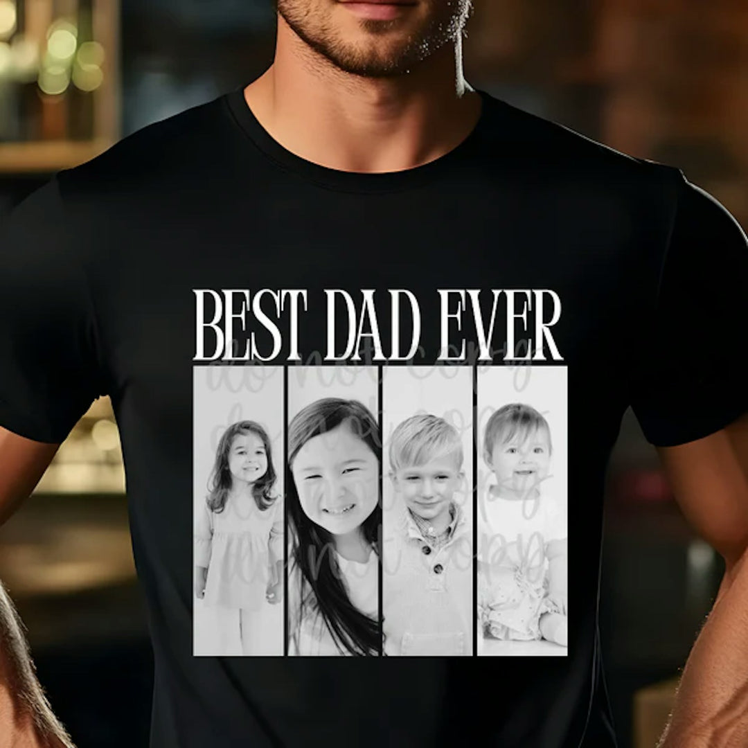 Best Dad Ever 4 Photo customizable DTF transfer mockup
