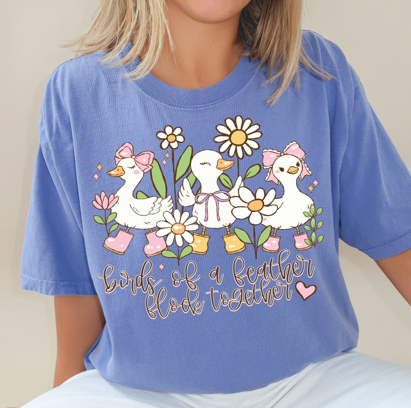 Birds of a Feather Flock Together Humor DTF transfer design