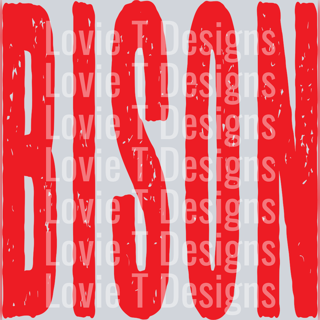 Bison Oversized Grunge Red – DTF Transfer