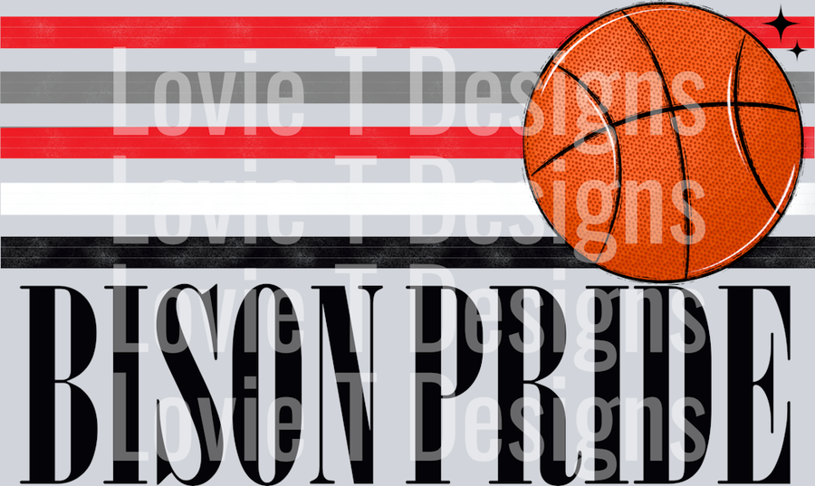 BISON PRIDE RED AND BLACK RETRO STRIPE