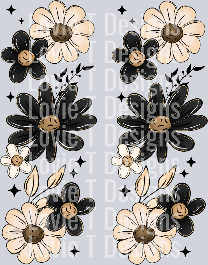 Black and tan florals sleeve