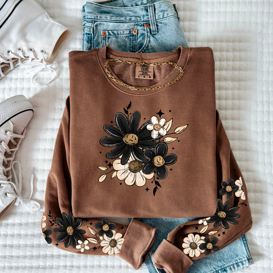 BLACK AND TAN FLORALS