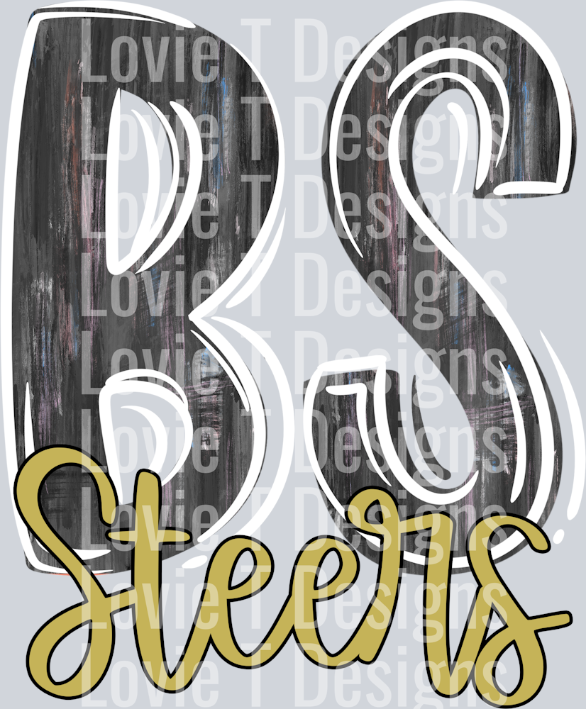 BLACK BS STEERS PAINTED INTIALS V2