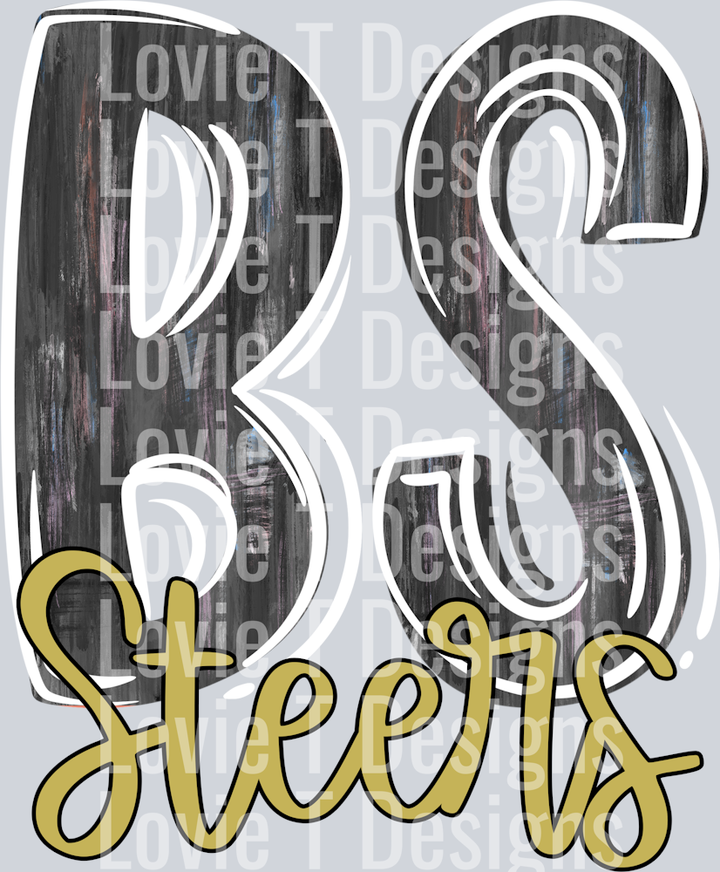 BLACK BS STEERS PAINTED INTIALS V2