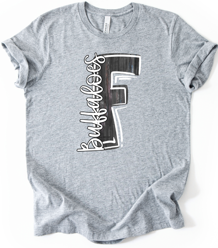 BLACK F BUFFALOES PAINTED INITIALS