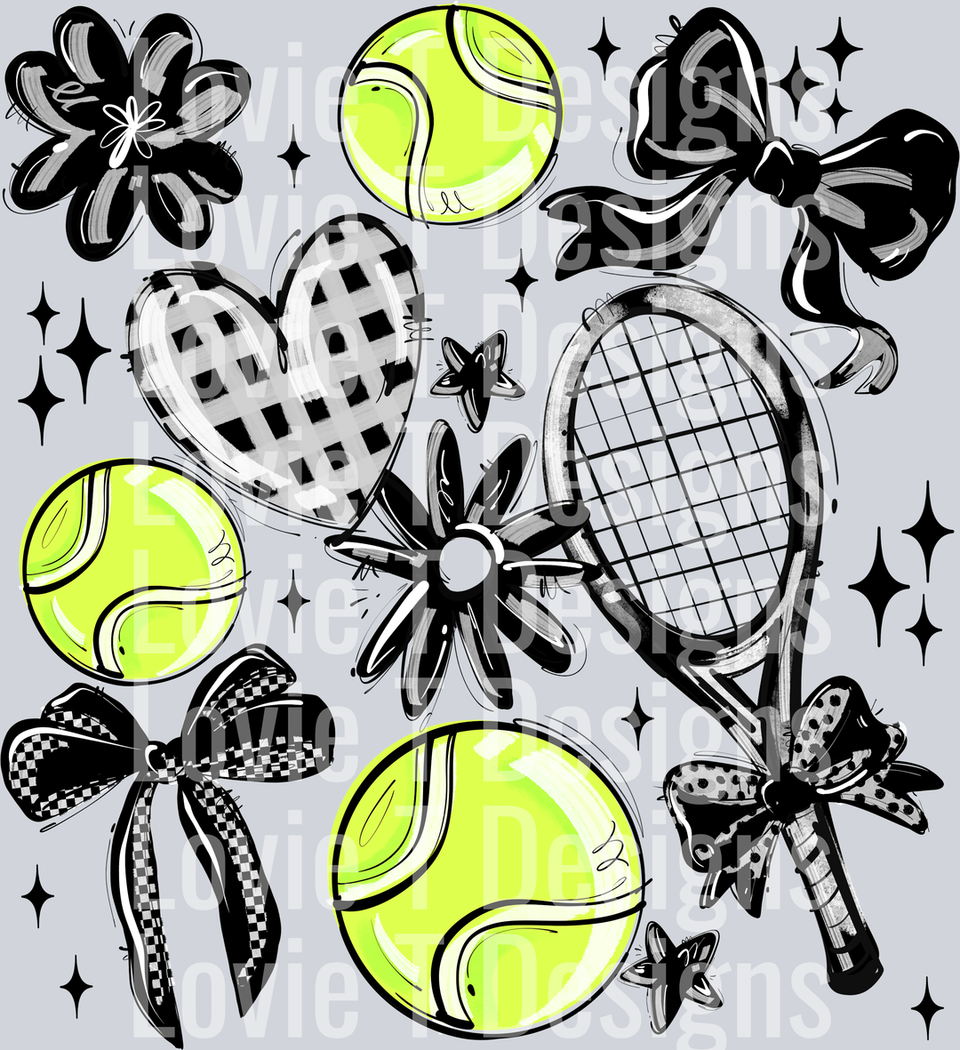 BLACK PLAY BALL TENNIS COLLAGE