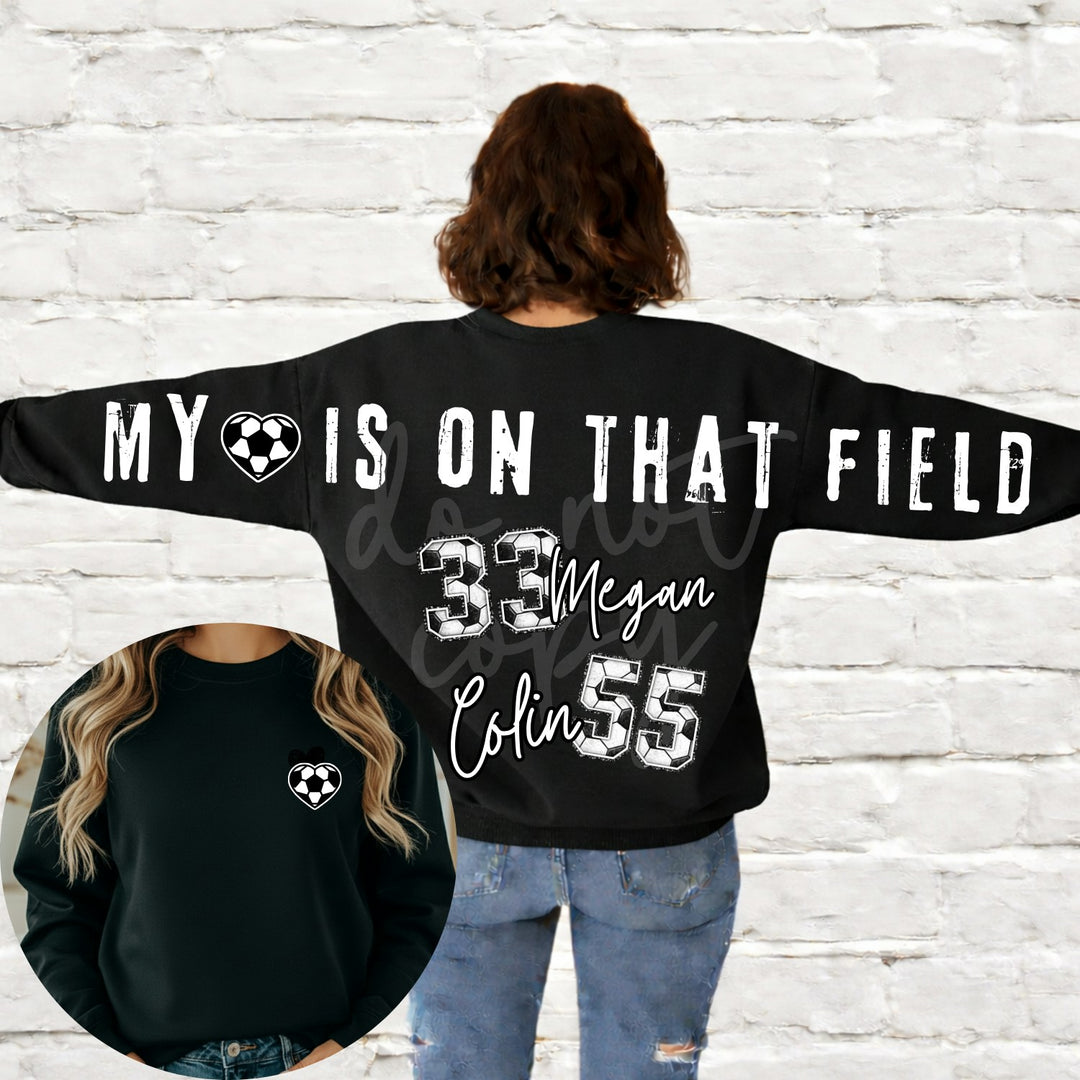 Soccer My Heart is on That Field Big Back customizable DTF transfer