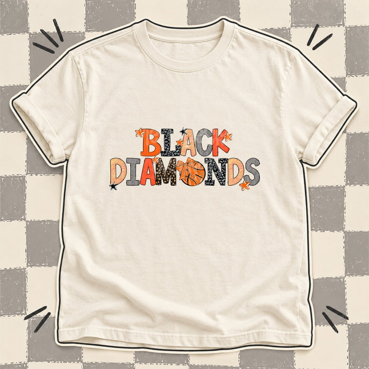 Black Diamonds Orange Black Mixed Doodle Basketball Mascots – Mascot Colors DTF transfer mockup