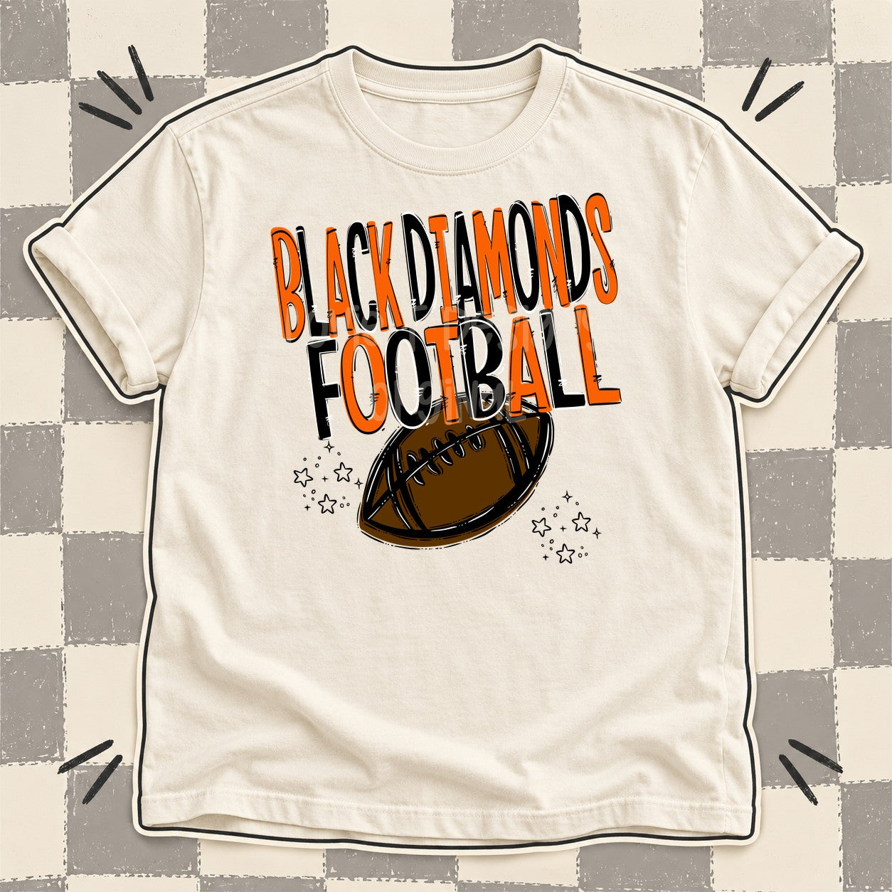 Team Go Football Mascots Black Diamonds Orange Black design
