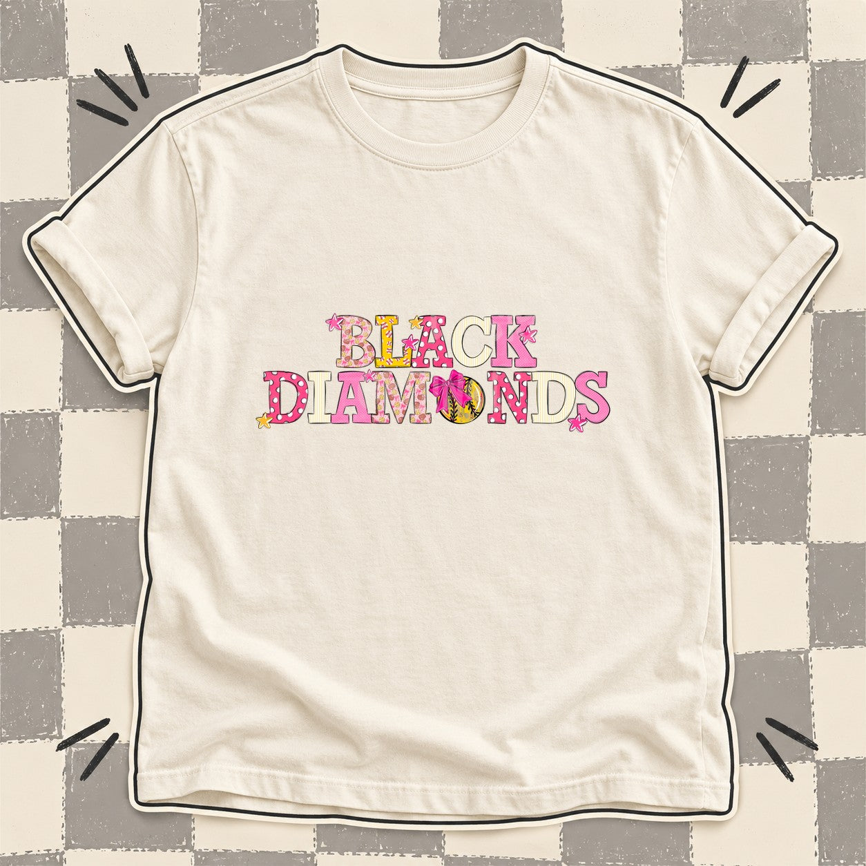 Mixed Doodle Softball Mascots – Sweet Softball Black Diamonds design