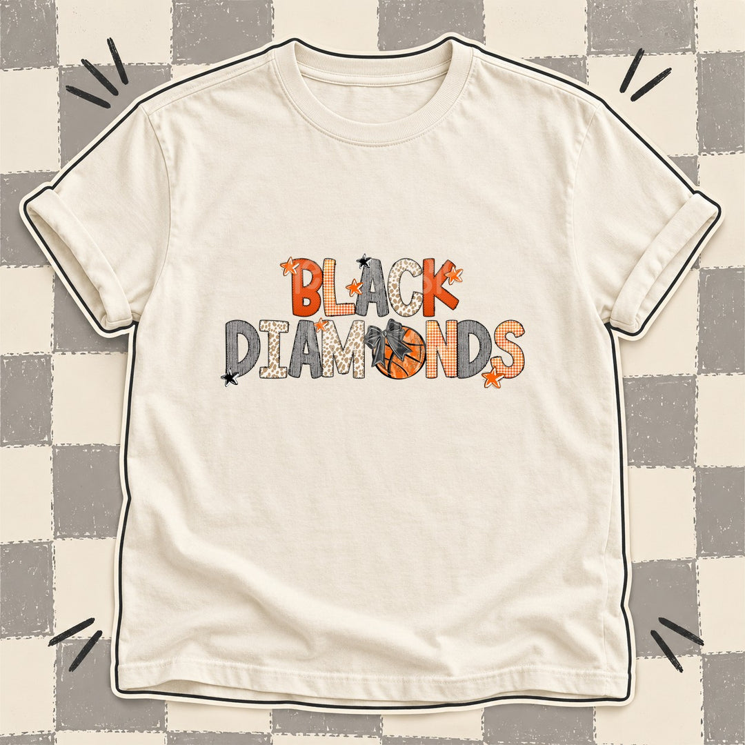 Black Diamonds Mixed Doodle Basketball Mascots – Hoops Houndstooth DTF transfer mockup